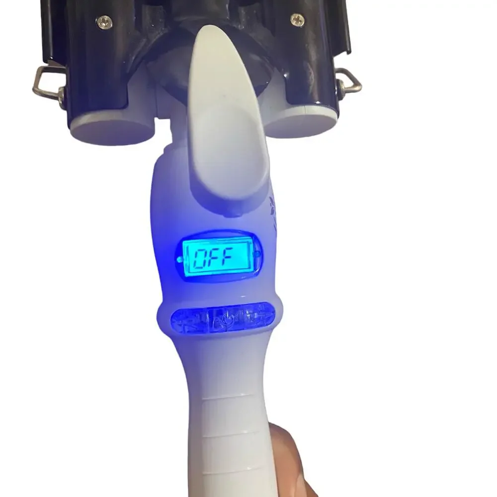 Alure Triple Barrel Ceramic Crimping Waving Wand Digital Curling Iron White